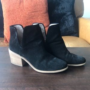 Black suede booties size 8